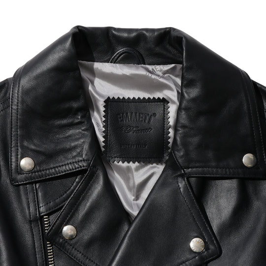 GABRIELE ダブルライダースジャケット ナッパレザー ブラック