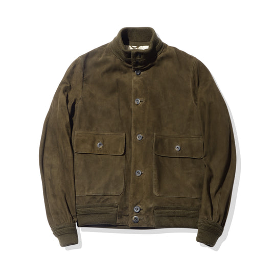 スエードドライビングブルゾン ローデングリーン