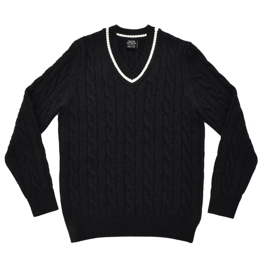 【数量限定受注販売】tradi:カシミヤシルクケーブル編みプルオーバー チャコールグレー