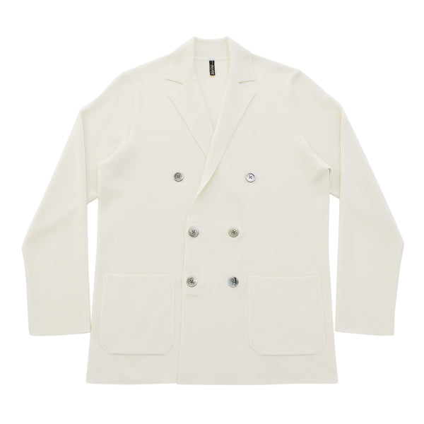 美品　LARDINI アイボリー テーラードジャケット　カーディガン　ホワイト Lardini ニットジャケット ホワイト - メルカリ