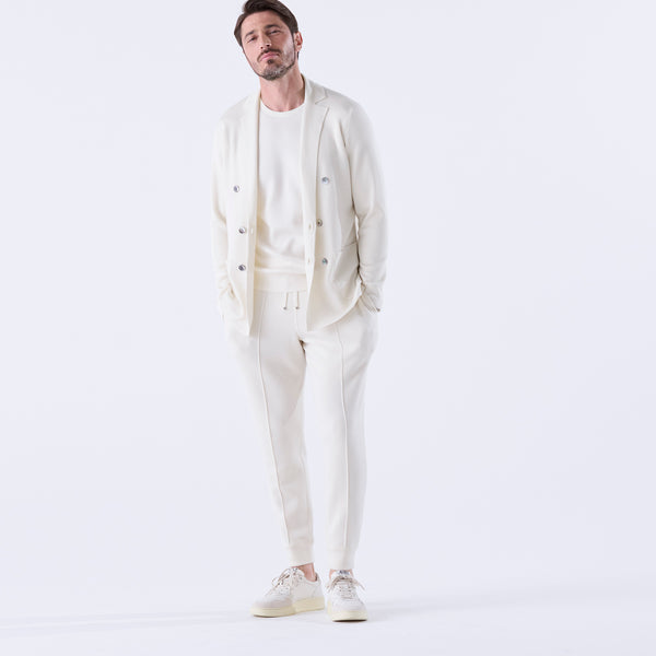 美品　LARDINI アイボリー テーラードジャケット　カーディガン　ホワイト Lardini ニットジャケット ホワイト - メルカリ