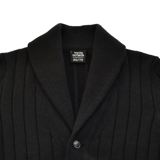 【数量限定受注販売】tradi ショールカラーカーディガン ブラック