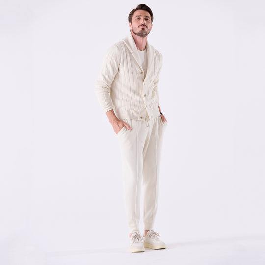 【数量限定受注販売】tradi ショールカラーカーディガン アイボリー