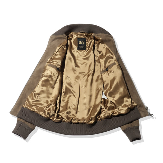 スエードボンバーブルゾン グレージュ