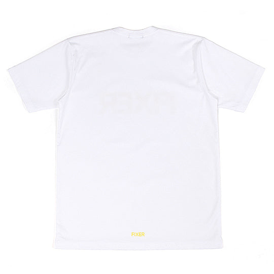 プリントクルーネックTシャツ ホワイト×イエロー
