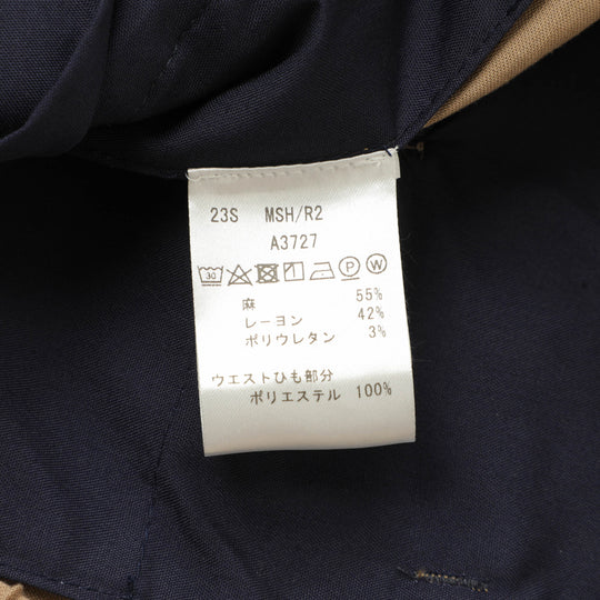 【干場義雅×菅原靴店 コラボ別注モデル】【国内2店舗限定販売】 giabsarchivio ジャブスアルキヴィオ MSH/R2 前後永久クリース リネン混 パンツ A3727 ベージュ