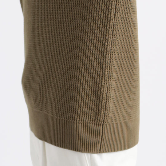 SUVIN PLATINUM ミドルゲージクルーネックニット フォーン