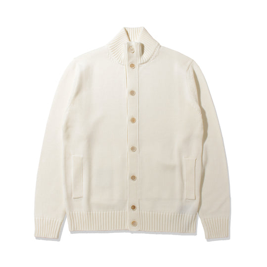 ZANONE メリノウールスタンドカラーカーディガン ホワイト