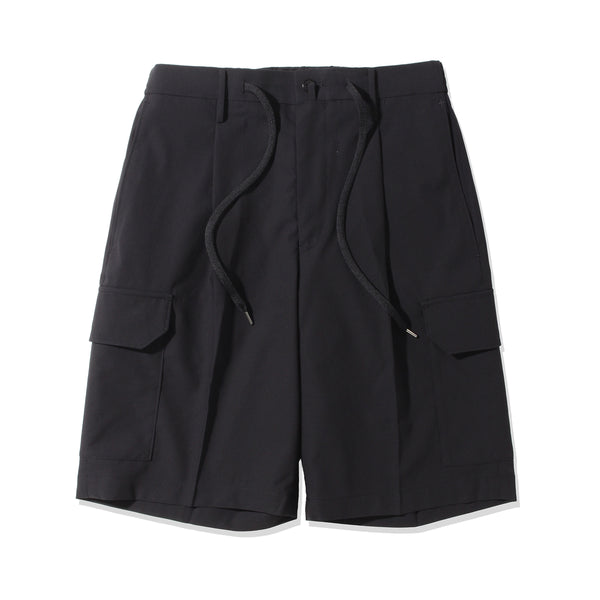 ハイツイストコットンパナマ カーゴショートパンツ ブラック – MINIMAL