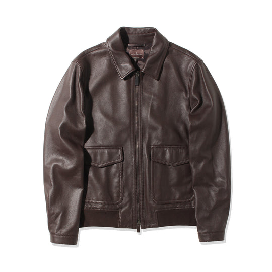 Bomber JK Grain Leather Bordeaux Brown