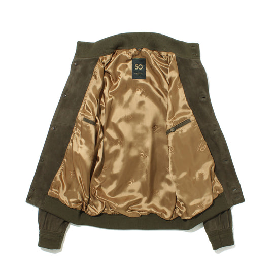 スエードドライビングブルゾン ローデングリーン