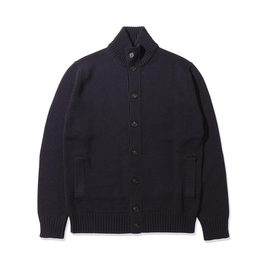 ZANONE メリノウールスタンドカラーカーディガン ネイビー