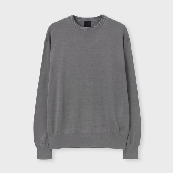 新品　SACRA 定価¥4万9500円　長袖ニット　グレー　シルク素材 シルク ニット /ソマレル グレー – MINIMAL WARDROBE（ミニマルワード