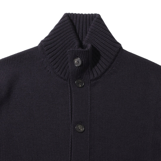 ZANONE メリノウールスタンドカラーカーディガン ネイビー