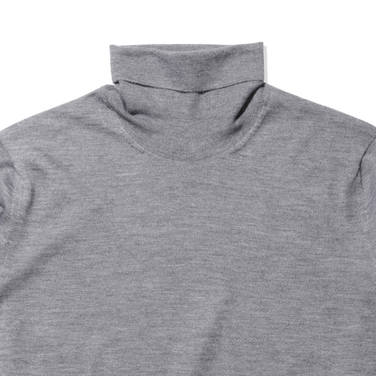 カシミアシルクタートルネックニット ミディアムグレー