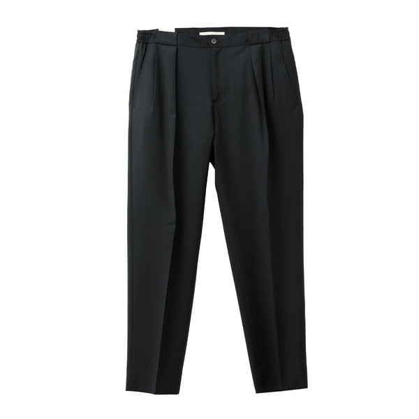 26SS PORTOBELLO ZIGNONE ウール ボックスプリーツ テーパードパンツ