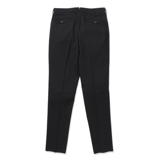 ARECHI ウールストレッチ 1プリーツテーパードパンツ ブラック