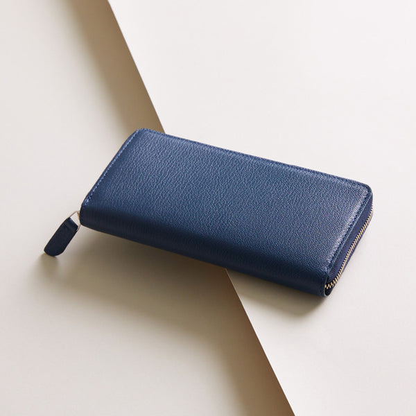 Mini Round Zip Long Wallet 長財布 409 ネイビー – MINIMAL WARDROBE