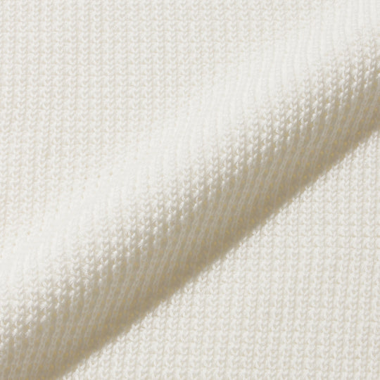 【干場別注カラー】SUVIN PLATINUM ミドルゲージクルーネックニット ホワイト