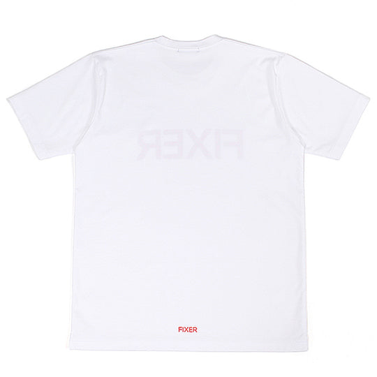 プリントクルーネックTシャツ ホワイト×レッド