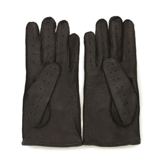 干場別注 ペッカリーレザーグローブ ブラック