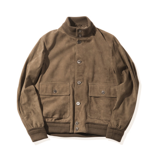 スエードドライビングブルゾン ダークベージュ