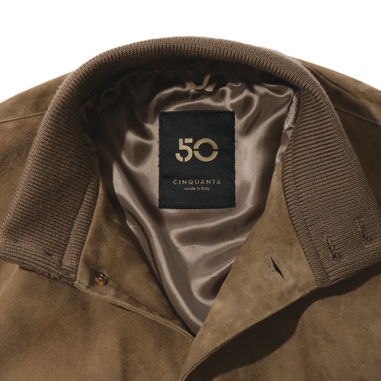 スエードドライビングブルゾン ダークベージュ