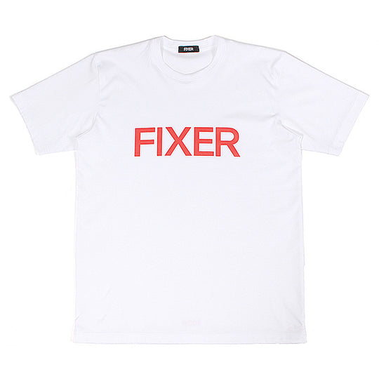 プリントクルーネックTシャツ ホワイト×レッド