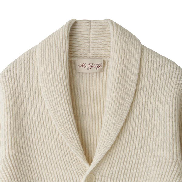 Mc George ショールカーディガン イングリッシュリブ シングルブレス