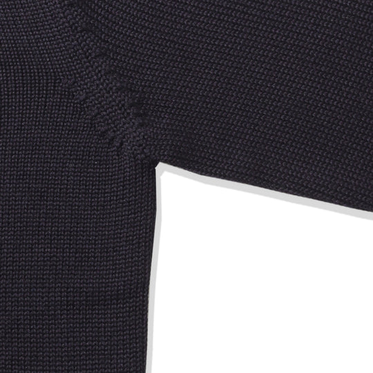 ZANONE メリノウールスタンドカラーカーディガン ネイビー