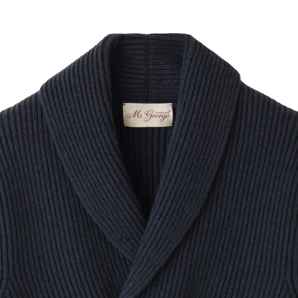 ショールカーディガン イングリッシュリブ ダブルブレステッド