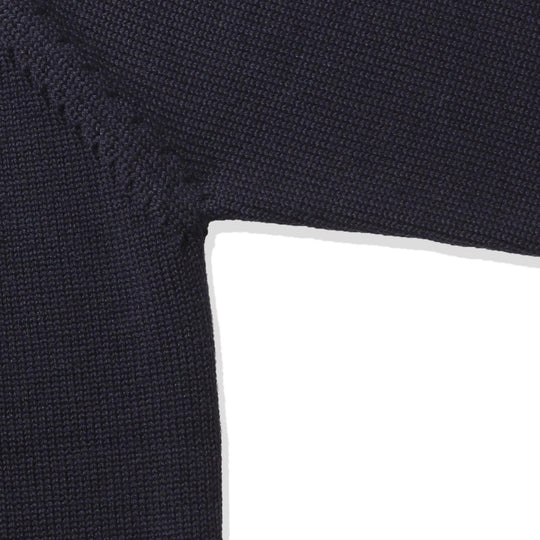 ZANONEメリノウールスキッパー型ポロ ネイビー