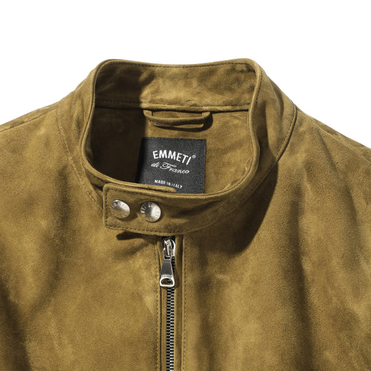 H UOMO シングルライダースジャケット オリーブ