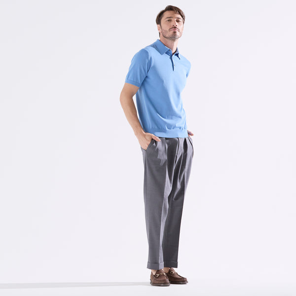 ✨完売品✨ WAAC メンズ サマーニットポロ サックスブルー Mサイズ terroir ニットポロ サックスブルー – MINIMAL WARDROBE