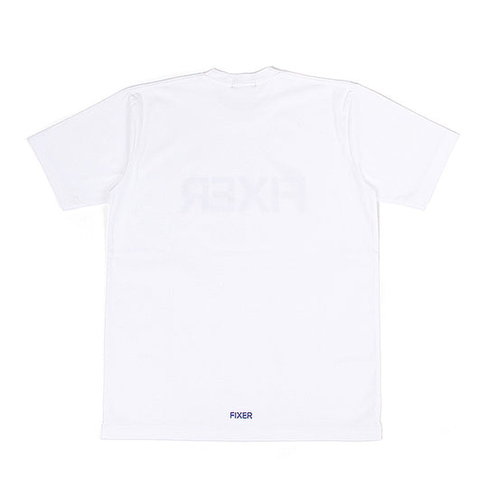 プリントクルーネックTシャツ ホワイト×ブルー