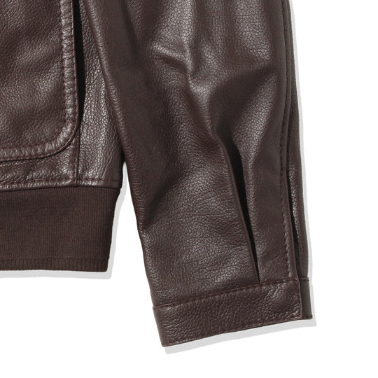 Bomber JK Grain Leather Bordeaux Brown