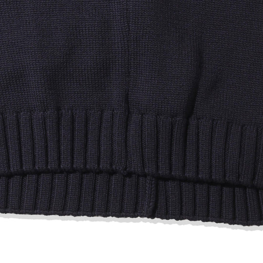 ZANONEメリノウールスキッパー型ポロ ネイビー