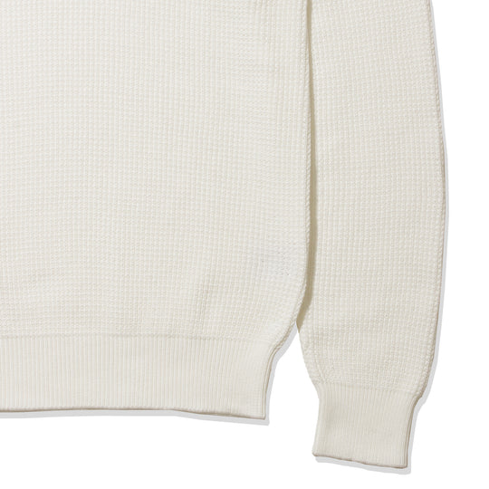 【干場別注カラー】SUVIN PLATINUM ミドルゲージクルーネックニット ホワイト