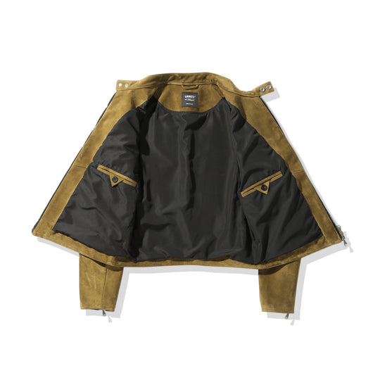 H UOMO シングルライダースジャケット オリーブ