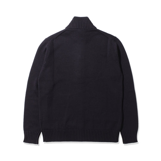 ZANONE メリノウールスタンドカラーカーディガン ネイビー