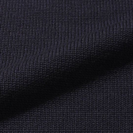 ZANONEメリノウールスキッパー型ポロ ネイビー