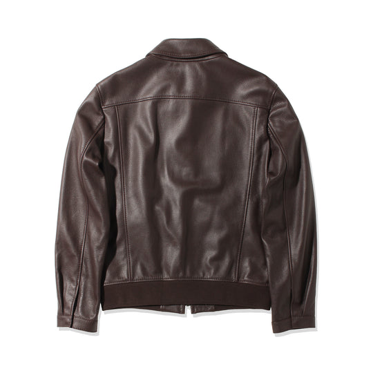 Bomber JK Grain Leather Bordeaux Brown