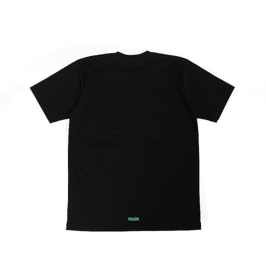 プリントクルーネックTシャツ ブラック×グリーン