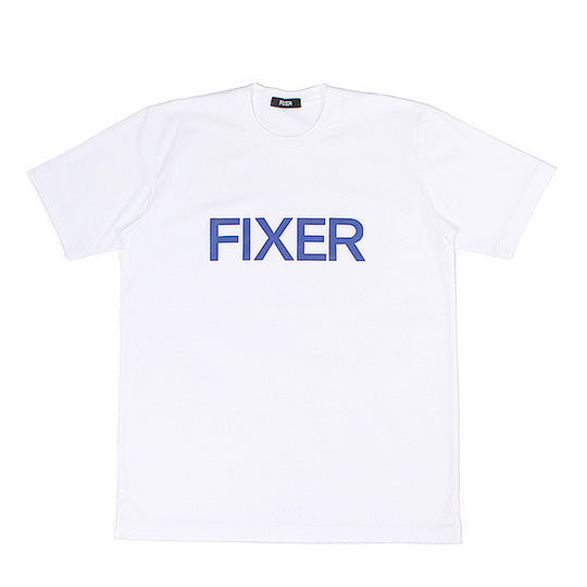 プリントクルーネックTシャツ ホワイト×ブルー