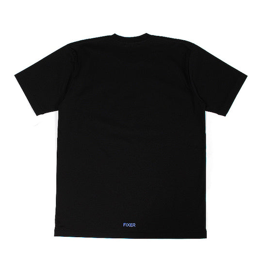 プリントクルーネックTシャツ ブラック×ブルー