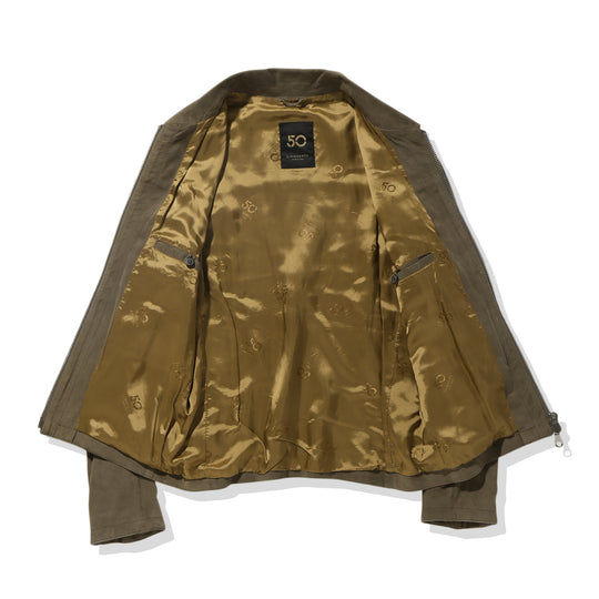 スエード シングルライダースジャケット グレージュ