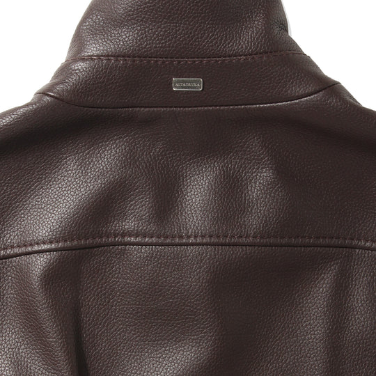 Bomber JK Grain Leather Bordeaux Brown
