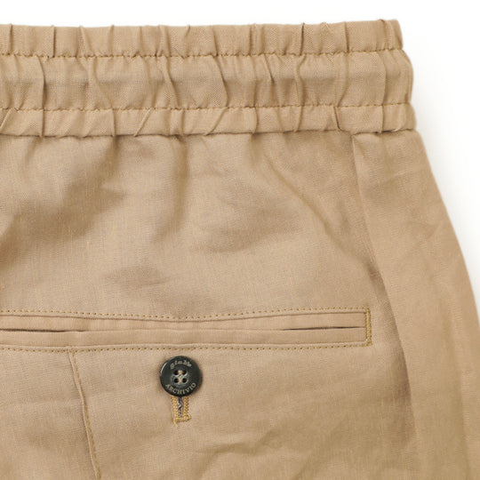 【干場義雅×菅原靴店 コラボ別注モデル】【国内2店舗限定販売】 giabsarchivio ジャブスアルキヴィオ MSH/R2 前後永久クリース リネン混 パンツ A3727 ベージュ