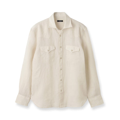 【干場 × ARCODIO共同企画】GINO Lino Moderno Collection バイオウォッシュリネンウェスタン エクリュ