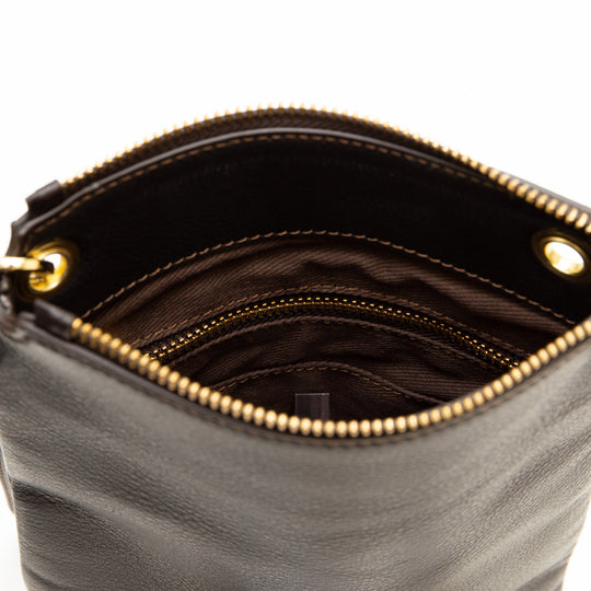 ジップサコッシュ ダークブラウン